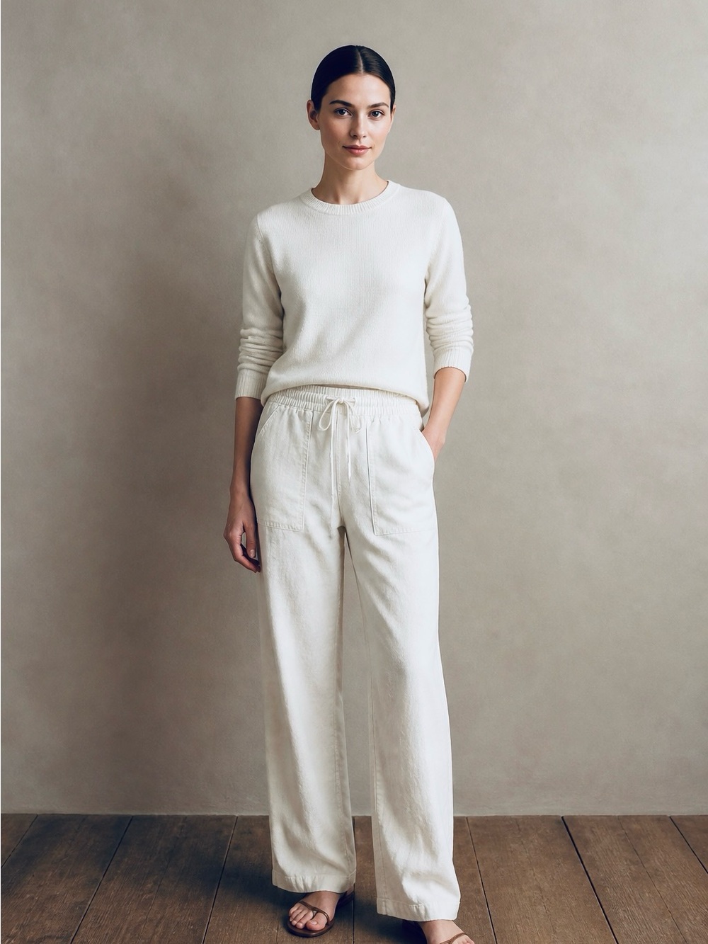 Cato Women's Drawstring Linen Blend Pants